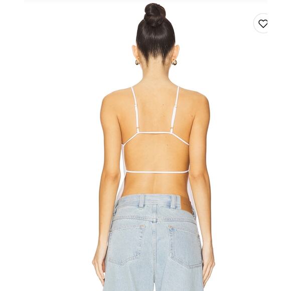 WEWOREWHAT High Neck Backless Tank Top Size XS in Gray Knit Ribbed - Picture 3 of 11